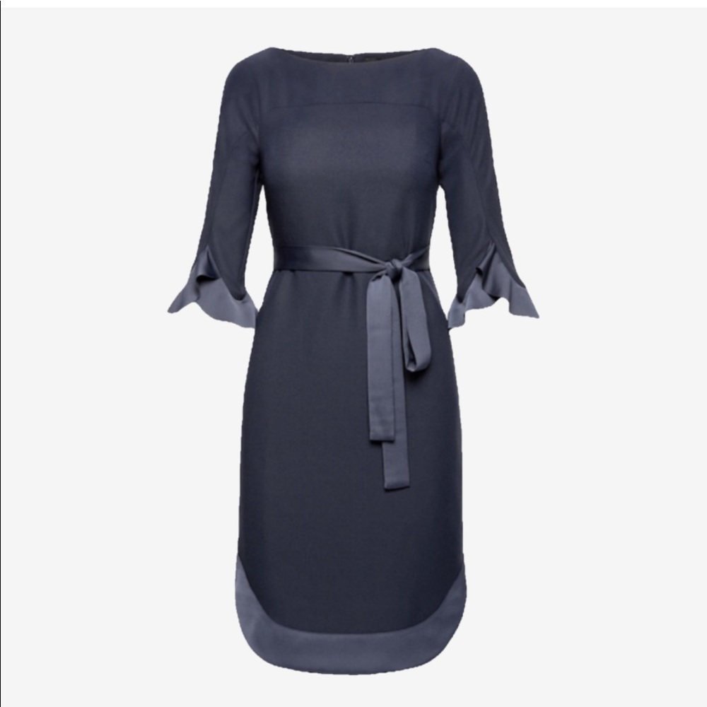 Banana Republic Blue Gray Work Tulip Dress